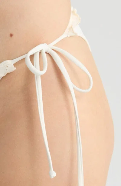 Pacsun Sakura Ruffle Fixed Bow Bikini Bottoms In White