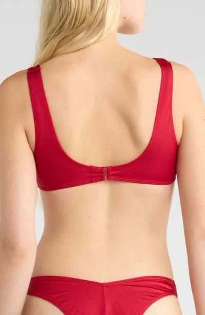 Pacsun Lotus Shirred Swim Top In Red