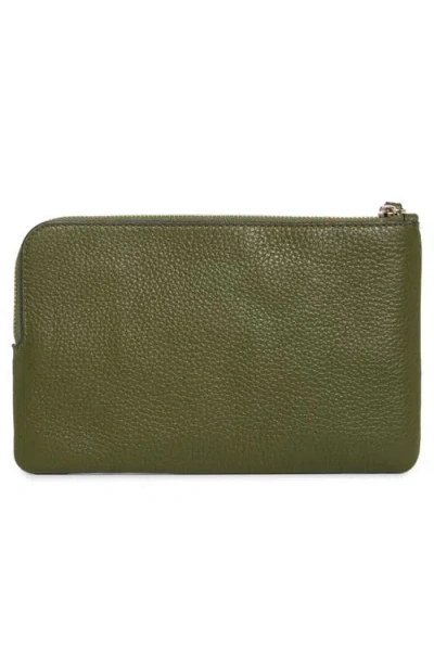 Kate Spade New York Leila Pebbled Leather Medium Pouch In Green