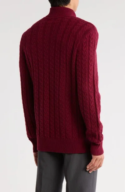 Bugatchi Cabled Turtleneck In Red