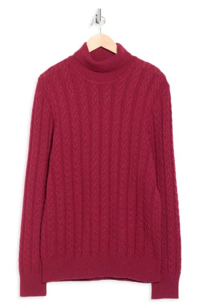 Bugatchi Cabled Turtleneck In Red