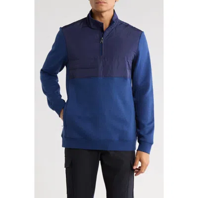 Bugatchi Quarter Zip Pullover In Blue