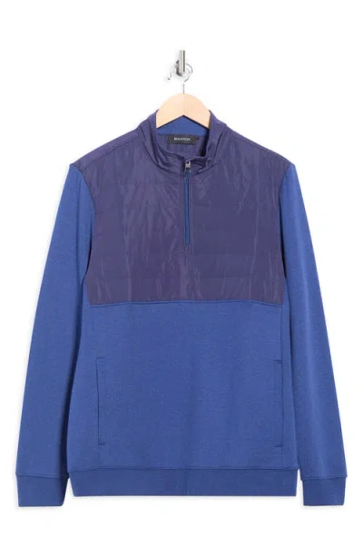 Bugatchi Quarter Zip Pullover In Blue