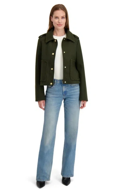 Laundry By Shelli Segal Blanket Stitch Jacket In Green