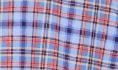 Construct Slim Fit Plaid 4-way Stretch Button-up Shirt In Blue