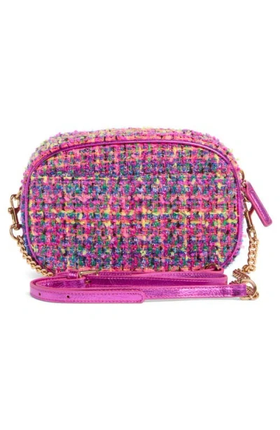 Kurt Geiger London Tweed Chiswick Camera Crossbody Bag In Pink