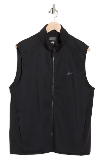 Greg Norman Ottoman Panel Golf Vest In Black