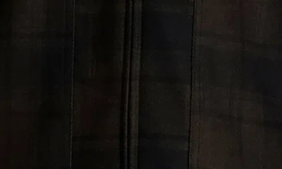 Karl Lagerfeld Paris Plaid Zip Front Shirt Jacket In Brown