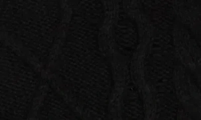 Bobeau Mock Neck Cable Knit Sweater In Black