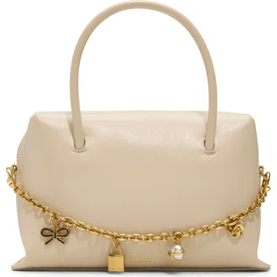 Ted Baker London Vera Charm Leather Satchel In Neutral