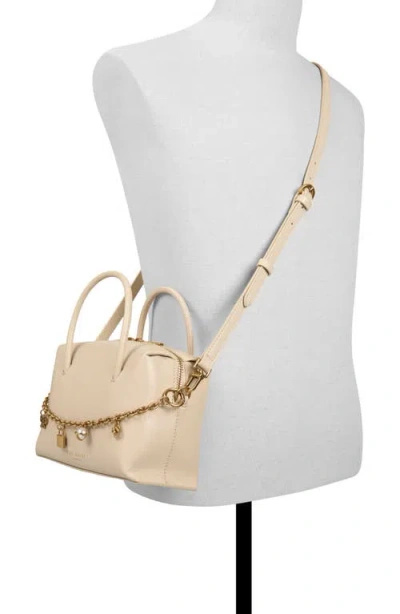 Ted Baker London Vera Charm Leather Satchel In Neutral