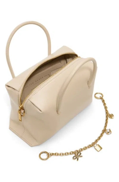 Ted Baker London Vera Charm Leather Satchel In Neutral