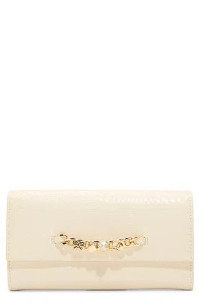 Ted Baker London Evie Charm Leather Clutch In Neutral