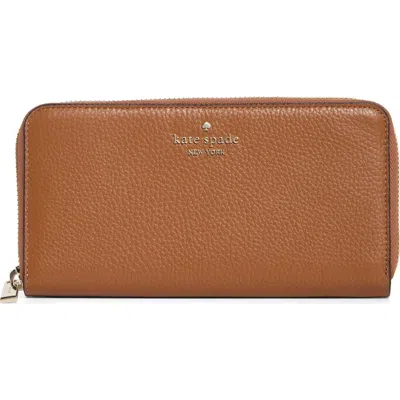 Kate Spade New York Pebbled Leather Continental Wallet In Brown