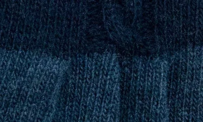 Portolano Cashmere Tech Gloves With Cables In Blue