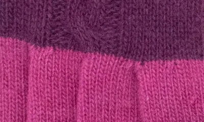 Portolano Cashmere Tech Gloves With Cables In Multi