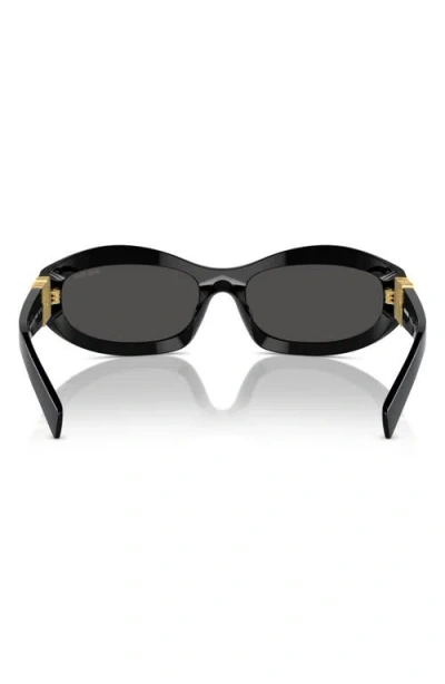 Miu Miu 61mm Oval Sunglasses In Black