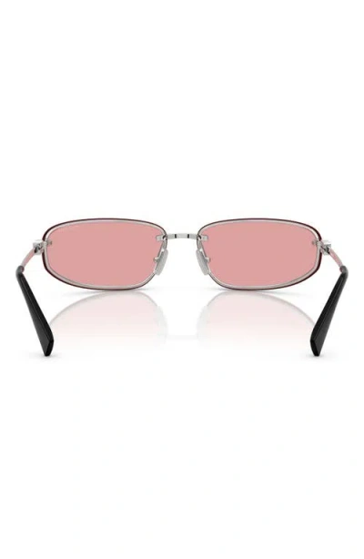 Miu Miu Pink Mirror Lilac Wrap Ladies Sunglasses Mu A50s 1bc70j 68 In Metallic