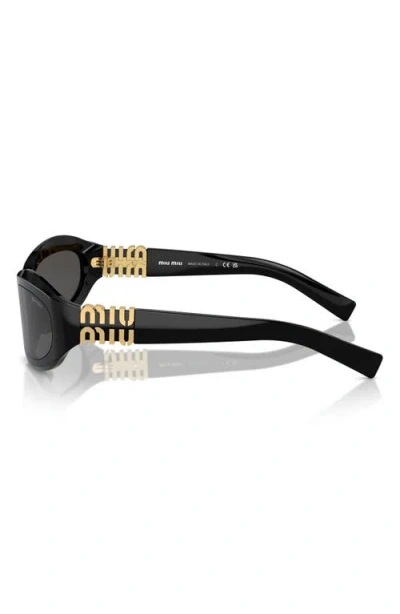 Miu Miu 61mm Oval Sunglasses In Black
