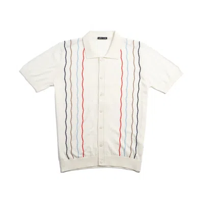 Eight X Men's Neutrals Oro Knit Short Sleeve Button-up Shirt In Multi