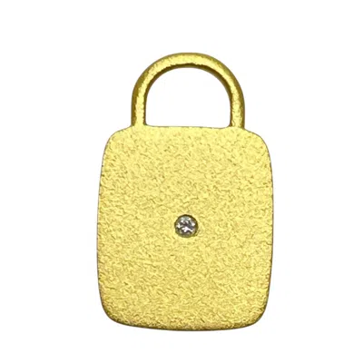 Dorota Lasak Women's Gold / White 22k Solid Gold Diamond Square Charm In Multi