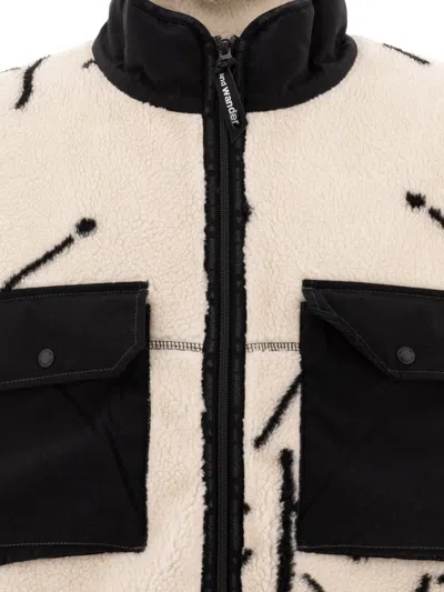 And Wander Graphic Jacquard Patch Pocket Jacket In Brown