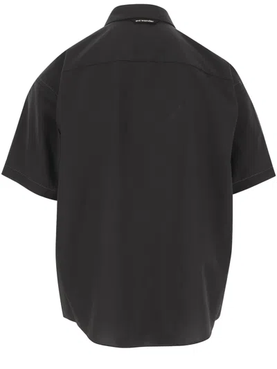 And Wander Logo Printed Short-sleeved Shirt In Black