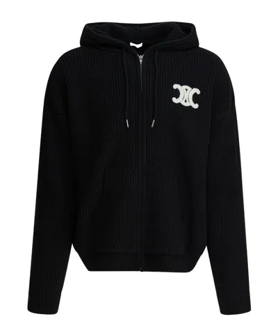 Celine Long-sleeved Cardigan In Black