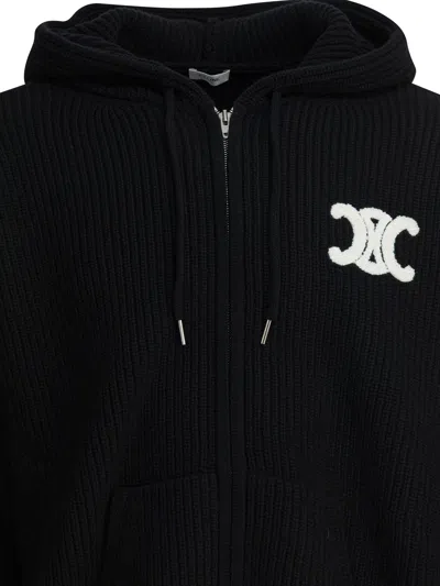 Celine Long-sleeved Cardigan In Black