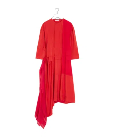Lemaire Midikleid Mit Asymmetrischem Saum In Red