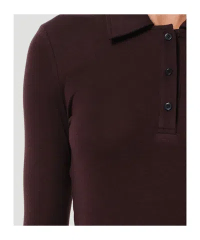 Agolde Long-sleeved Polo Shirt In Brown