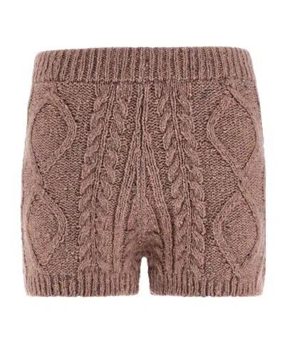Twinset Shorts Mit Zopfmuster In Brown