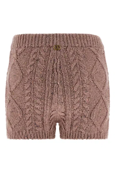 Twinset Shorts Mit Zopfmuster In Brown