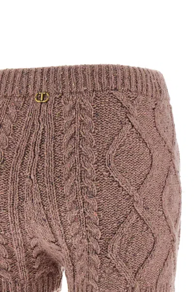 Twinset Shorts Mit Zopfmuster In Brown