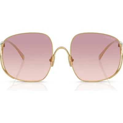 Miu Miu Mu A57s 57mm Gradient Square Sunglasses In Pink