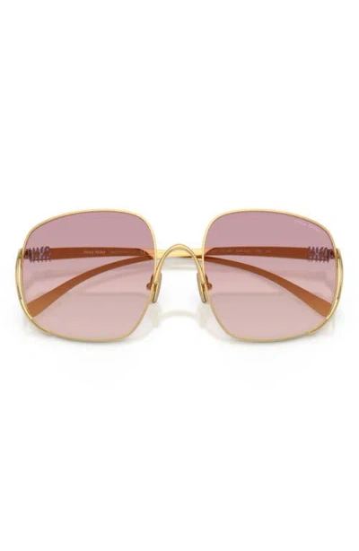 Miu Miu Mu A57s 57mm Gradient Square Sunglasses In Pink