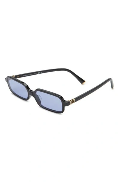 Miu Miu 52mm Rectangular Sunglasses In Blue