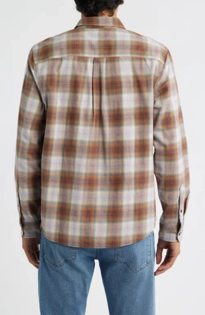 Treasure & Bond Plaid Flannel Button-up Shirt In Brown