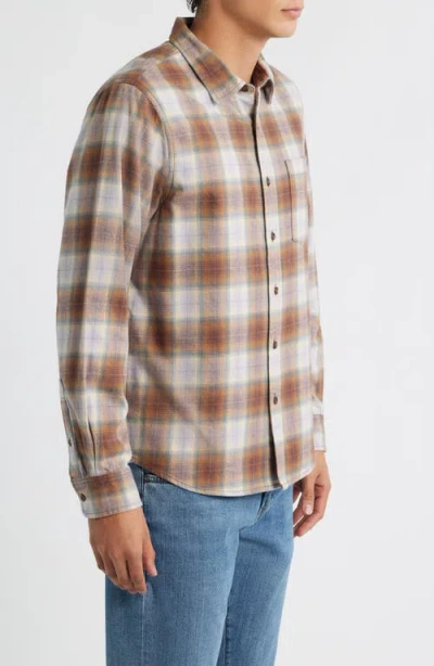 Treasure & Bond Plaid Flannel Button-up Shirt In Brown
