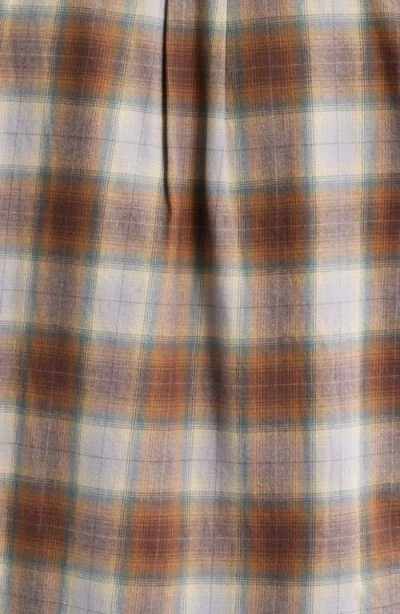 Treasure & Bond Plaid Flannel Button-up Shirt In Brown