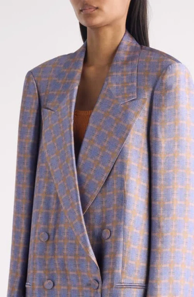 Dries Van Noten Bastis Silk Double-breasted Blazer In Purple