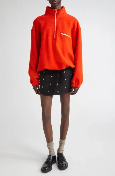 Rier Walker Floral Embroidered Wool Wrap Miniskirt In Black