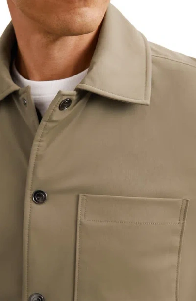 Reiss Mens Olive Green Parker Patch-pocket Stretch-nylon Overshirt In Brown