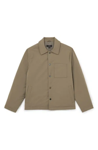Reiss Mens Olive Green Parker Patch-pocket Stretch-nylon Overshirt In Brown