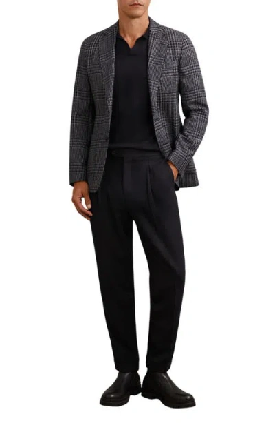 Reiss Flush Pleat Front Wool Blend Pants In Blue