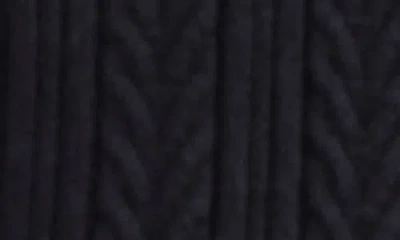 Reiss Navy Cable-knit Half-zip Jumper With Wool In Black