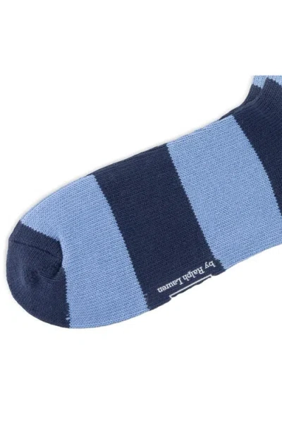 Polo Ralph Lauren Embroidered Rugby Bear Socks In Blue