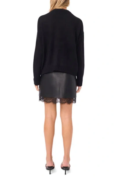 Vince Camuto Paillette Crewneck Sweater In Burgundy