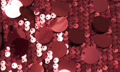 Vince Camuto Paillette Crewneck Sweater In Burgundy