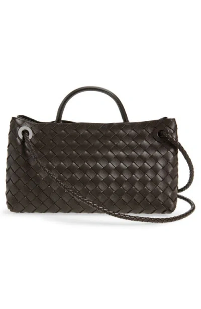 Bottega Veneta Small Andiamo Intrecciato Leather Shoulder Bag In Black